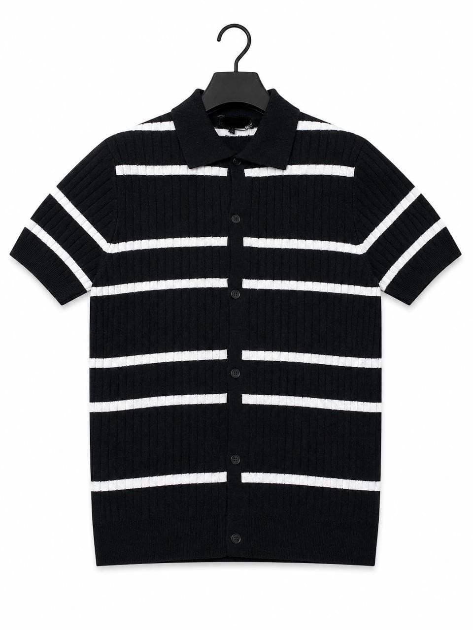 Striped knitted Cardigan polo shirt Unknown