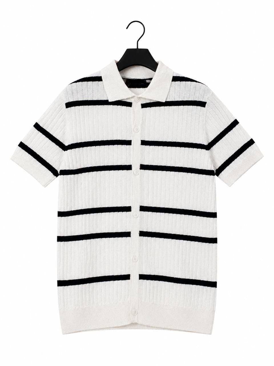 Striped knitted Cardigan polo shirt Unknown