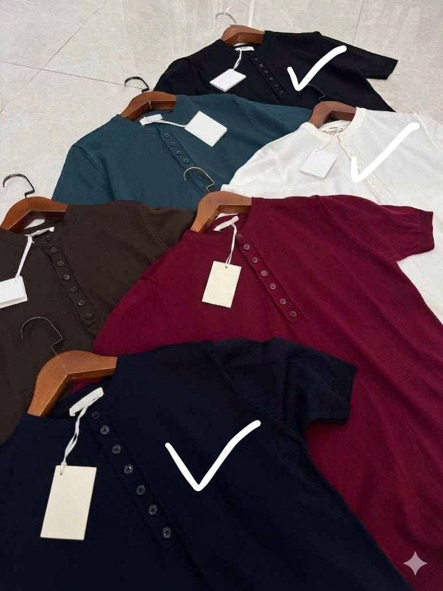 Cotton Henley T-Shirt  Unknown