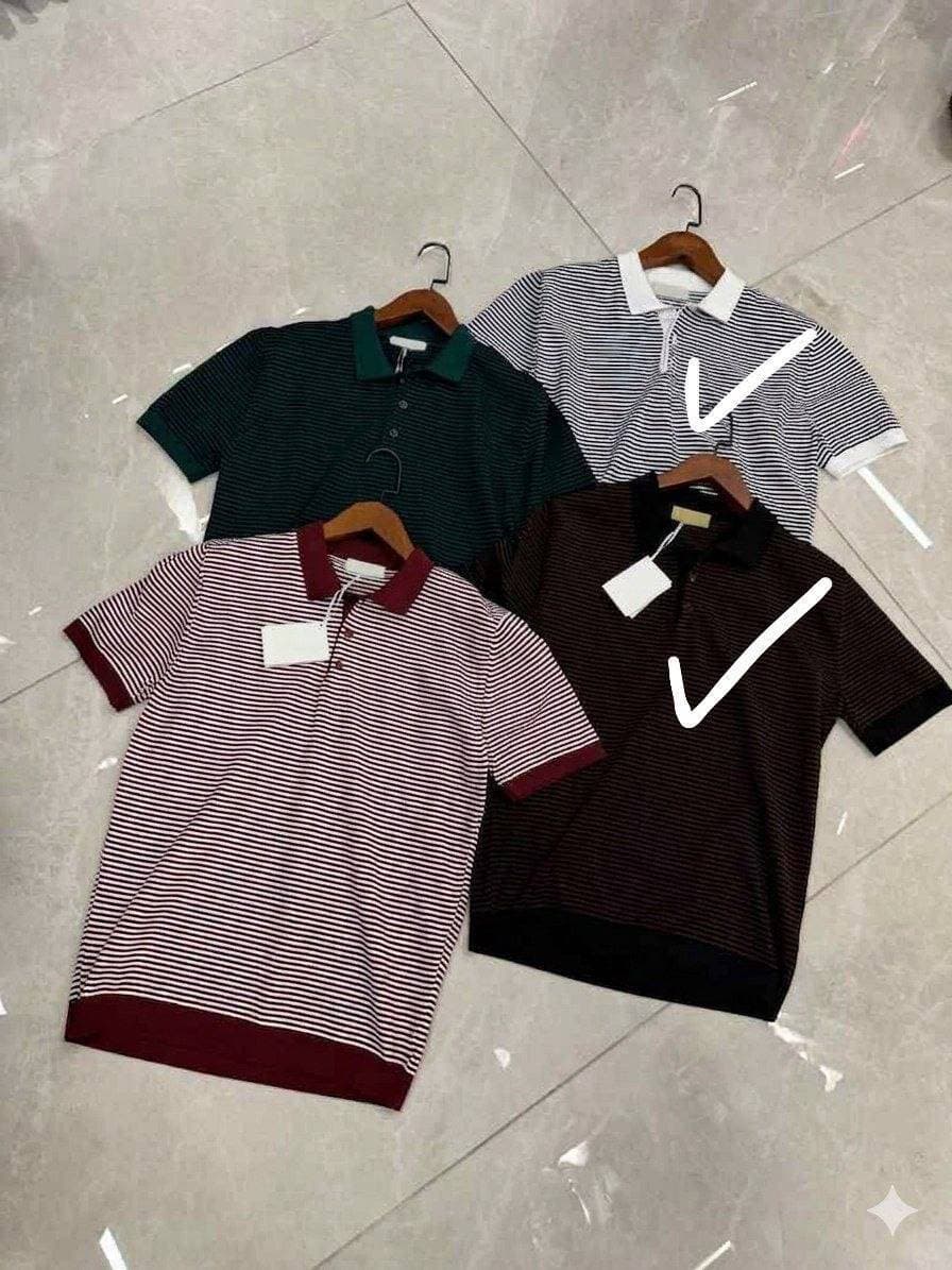 Stripe Knit Polo Shirt  Unknown