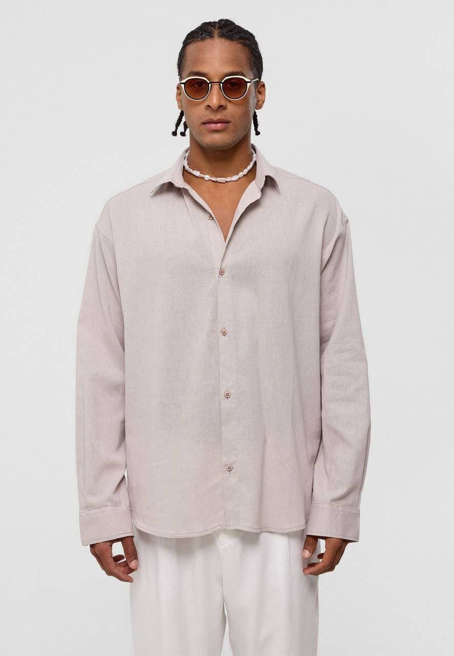 plain oversize shirt Beige