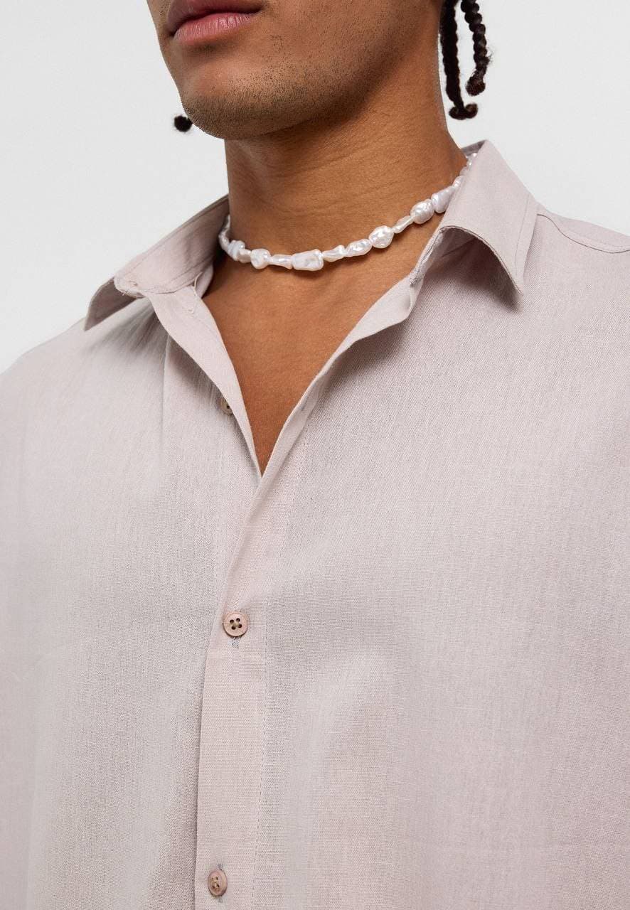 plain oversize shirt Beige