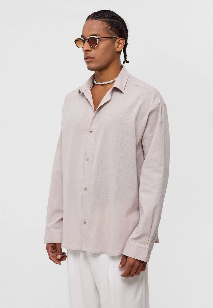 plain oversize shirt Beige