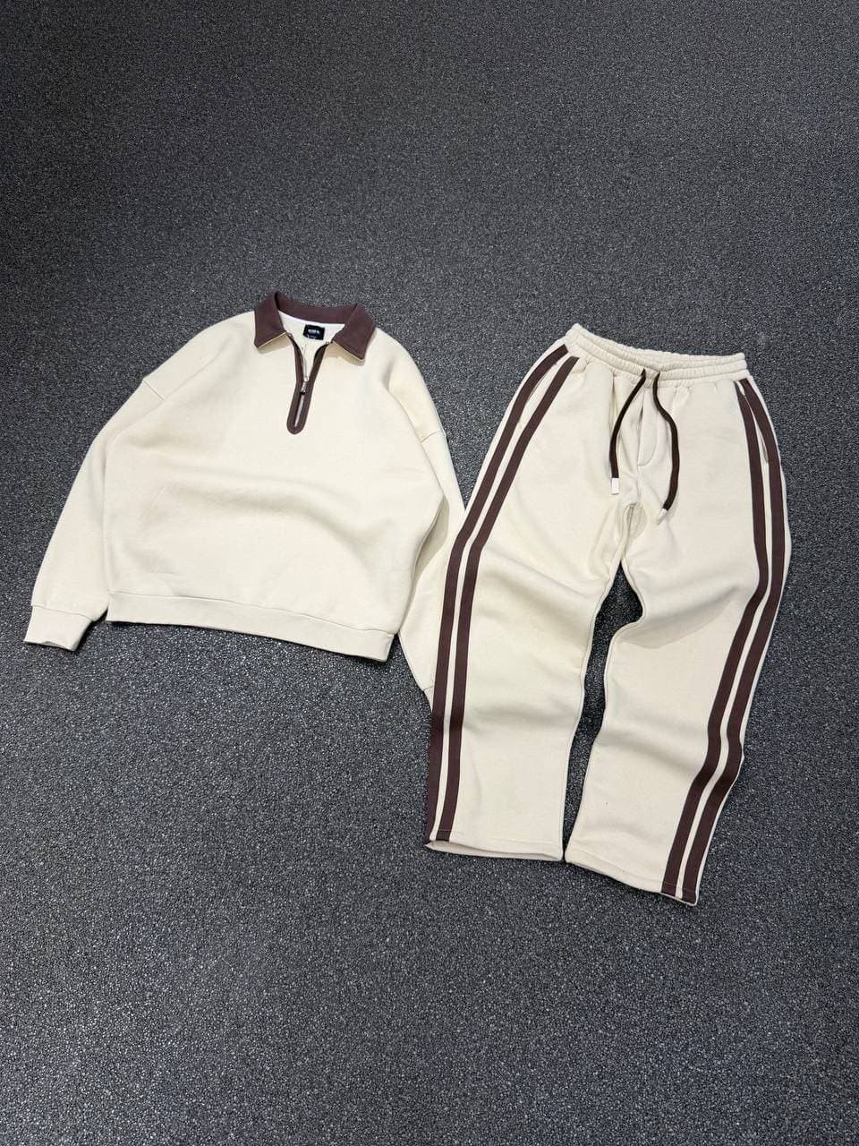 Cotton Quarter Zip With Loop Cream