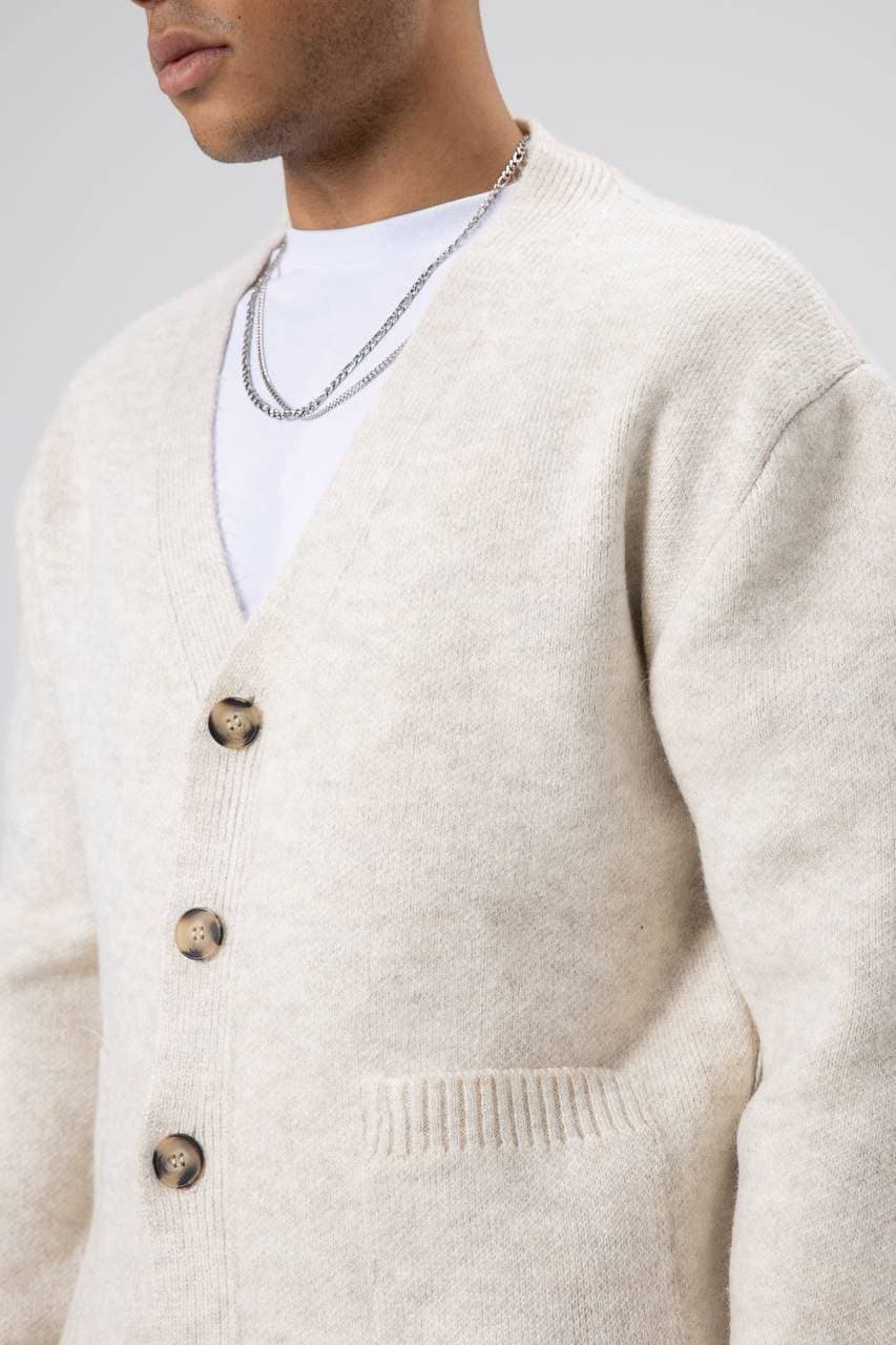 Wool Cardigan in Light Stand Cream