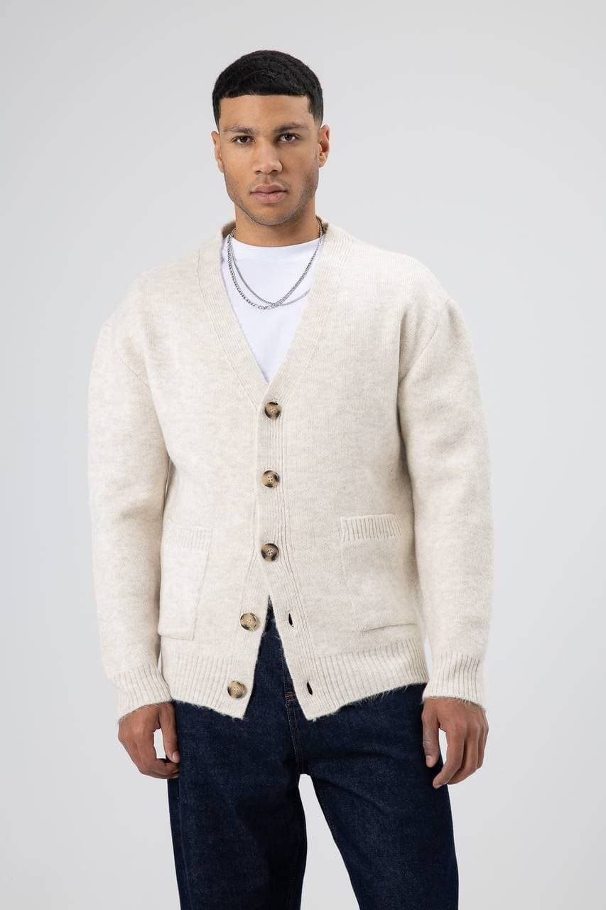 Wool Cardigan in Light Stand Cream