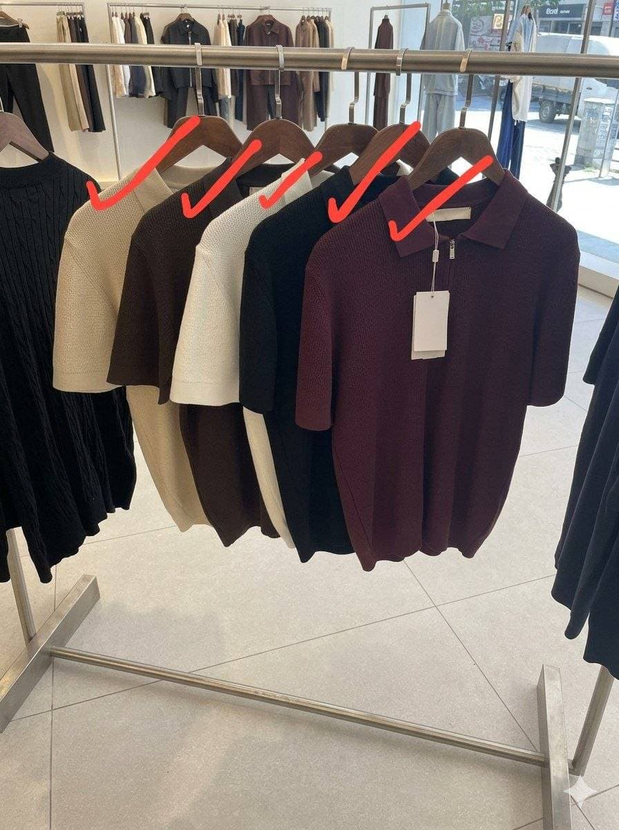 Textured half zip Polo Shirt Unknown