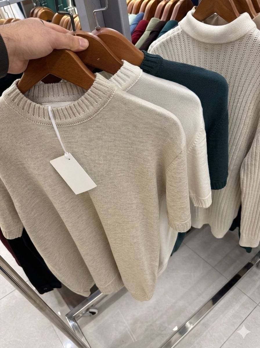 Short-sleeve knit Top White