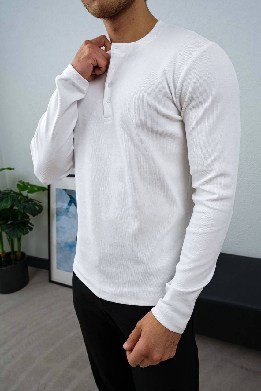 Cotton Henley Sweatshirt Unknown